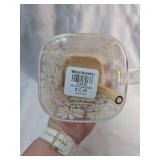 Daisy Pattern Glass Tumbler with Bamboo Lid and Straw