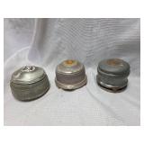 Decorative Metal Powder Boxes with Inlaid Medallions