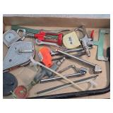 Mixed Tool Lot with Corkscrew and Measuring Devices