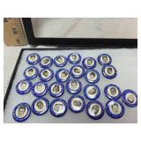 BLUE 1960s MLB Baseball Pin Collection