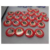 RED 1950s MLB Player Pin Collection