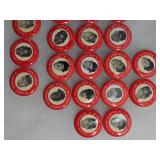 RED 1950s MLB Player Pin Collection