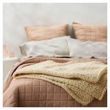 50\"x70\" Oversized Solid Bed Throw Natural - Casaluna: Acrylic Knitted, Reversible, OEKO-TEX Certified - Retail: $80