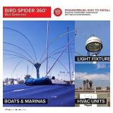 Bird B Gone - Bird Spider 360 Repellent - Deters Seagulls and Other Birds from Landing - Durable Weatherproof Design - for Boats, Docks, Roofs, Etc - Easy Installation - with PVC Base - 2ft