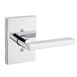 Kwikset Halifax Dummy Rectangle Door Handle, Single Sided Lever for Closets, French Double Doors, and Pantry, Polished Chrom Non-Turning Reversible Interior Push/Pull Lever