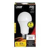 Feit Electric A21 LED Light Bulb, 200W Equivalent, Non-Dimmable, 3050 Lumens, E26 Standard Base, 3000k Bright White, High Output LED Bulb, Damp Rated, 22 Year Lifetime, OM200/830/LED