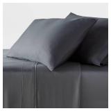 Queen 320 Thread Count Cool TENCEL Lyocell Sheet Set Gray - Threshold Satin Weave, OEKO-TEX Certified, 4-Piece Set - Retail: $80
