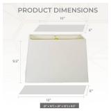 Royal Designs HB-613-12LNWH Rectangle Hard Back Lamp Shade, (5x10) x (8x12) x 9.5, Linen White - Retail: $63