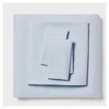 Twin/Twin XL Microfiber Sheet Set Blue Dash - Room Essentials: Includes Pillowcase, Fits up to 15\" Mattress