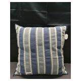 20\"X20\" Vertical Stripe Pillow Navy Green and Cream -Threshold designed with Studio McGee