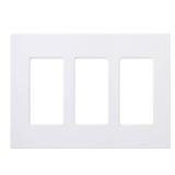 Lutron Claro White Light Switch Cover Plate, 3-Gang Screwless Wall Plate for Rocker Light Switches, Outlet Cover, Gloss CW-3-WH