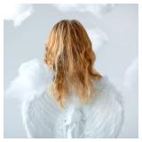 SEVADA Angel Wings and Halo, Angel Wings Costumes for Kids Girls Child Teen, Christmas White Feather Angel Wing for Boys Children