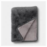 Faux Fur Throw Blanket Gray - Threshold - Retail: $35