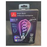 GLOBE Electric 35847 Wi-Fi Smart 7W (60W Equivalent) Spiral Filament Multicolor Changing RGB Tunable White Clear LED Light Bulb, No Hub Required, Voice Activated, 2000K - 5000K, ST19 Shape, E26 Base -