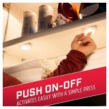 Energizer LED Puck Lights, 2 Pack, Battery Operated, Push Light, Wireless Lights, 50 Lumens, Tap Light, Stick On Lights, White, Perfect for Under Cabinet, Closets, Pantry, and More, 46009