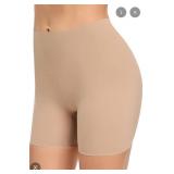 Womens Slip Shorts for Under Dress Seamless Shapewear Boyshorts Tummy Control Panties Shaping Shorts(#1 Beige(light Tummy Control),Small)