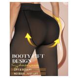 Tyusatu Fleece Lined Tights Leggings Women Black,Fleece Lined Tights Thermal Warm or Winter Skintone Sheer medium