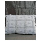 Tufted Geo Lumbar Throw Pillow Steel - Threshold designed with Studio McGee: Cotton, Indoor, Zipper Closure, Rectangular Shape