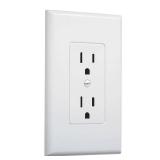 TayMac MW2500W Single-Gang Wallplate Non-Metallic Decorator Cover One Grounded Duplex, White Smooth(Pack of 5)