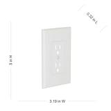 TayMac MW2500W Single-Gang Wallplate Non-Metallic Decorator Cover One Grounded Duplex, White Smooth(Pack of 5)