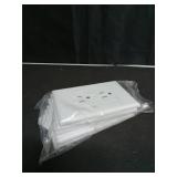 TayMac MW2500W Single-Gang Wallplate Non-Metallic Decorator Cover One Grounded Duplex, White Smooth(Pack of 5)