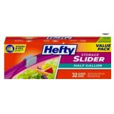 Hefty Slider Half Gallon Food Storage Bags, 32 Count
