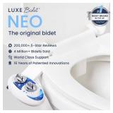 LUXE Bidet NEO 120 - Single Nozzle, Self-Cleaning, Non-Electric Bidet Attachment for Toilet Seat, Adjustable Water Pressure, Rear Wash (Blue) - Retail: $34