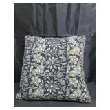 Square Double Cloth Printed Decorative Throw Pillow Navy/Green/Cream - Threshold: Cotton Fabric, Botanical Pattern, Indoor Use