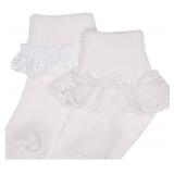 Jefferies Socks 2 Pack Eyelet Lace Trim And Lace Trim Sock - White/White, 12-24 Months