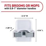 Command Broom and Mop Grippers, 2 Hangers and 4 Strips, Damage-Free Hanging Wall Mount and Mop Holder, Household Cleaning Organizer for Christmas Decorations, Holds up to 4 lb,Plastic