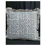 Square Bird in Nature Pillow with Printed Reverse and Ruffle Trim neutral - Threshold - Retail: $30