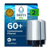 Brita Replacement Water Filter for Faucet Mount, Removes 99% of Lead, Sink Filtration System, Chrome, 2 Count