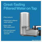 Brita Replacement Water Filter for Faucet Mount, Removes 99% of Lead, Sink Filtration System, Chrome, 2 Count
