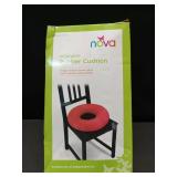 NOVA Inflatable Donut Cushion Seat Pillow 18" Round Easy Inflate & Deflate Pressure Relief Cushion, Durable Rubber, Easy-Clean Red, for Hemorrhoids, Postpartum & Sitting Comfort, Blue