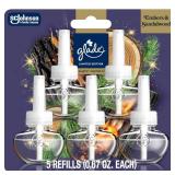 Glade PlugIns Refills Air Freshener, Embers & Sandalwood, Scented and Essential Oils for Home and Bathroom, 0.67 Fl Oz, 5 Count