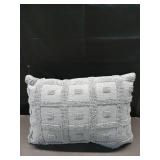 Tufted Geo Lumbar Throw Pillow Steel - Threshold designed with Studio McGee: Cotton, Indoor, Zipper Closure, Rectangular Shape