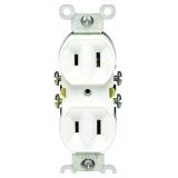 Leviton 15 Amp, 125 Volt, Duplex Receptacle, Residential Grade, Non-Grounded, 223-W, White 2pk