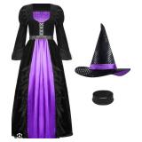 Purple and Black Witch Costume with Hat - Retail: $35