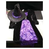 Purple and Black Witch Costume with Hat - Retail: $35