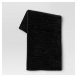 Shiny Chenille Throw Blanket Black - Threshold: Modern Sensory Friendly, Solid Pattern, 50x60 inches, Autumn Decor