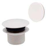 Westbrass D398RK-50 1-1/2\" NPSM Coarse Thread Mushroom Tip-Toe Bathtub Drain Stopper with Illusionary Overflow Faceplate, Powder Coat White - Retail: $42
