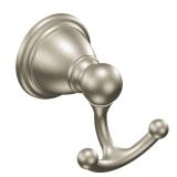 Moen YB2203BN Brantford Traditional Double Robe or Towel Hook for Kitchen or Bathroom, Brushed Nickel
