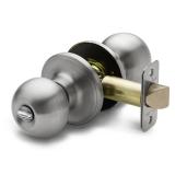Copper Creek Privacy Interior Door Knob ANSI Grade-3 Certified, Modern Heavy Duty Handle, Easy Install and Reversible for Bedroom, Bathroom & Closets Satin Stainless (1 Pack)