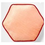 16\" Textured Velvet Hexagon Throw Pillow Coral - Threshold designed with Studio McGee