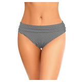Zmart Women Full Coverage Ruched Bikini Bottoms Tummy Control Swim Bottoms Scrunch Ruffle Bathing Suit Bottom Striped M