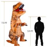 Lulu Home Halloween Dinosaur Costume, Inflatable T-Rex Dinosaur Costume for Adults, Brown (7.5FT) - Retail: $41