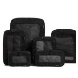 Aerotrunk Compression Packing Cubes for Travel - Luggage Organizer Bags - Double Zipper Packing Cubes for Suitcases (6-Pack, Black)