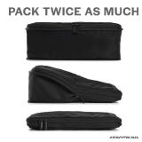 Aerotrunk Compression Packing Cubes for Travel - Luggage Organizer Bags - Double Zipper Packing Cubes for Suitcases (6-Pack, Black)