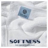 White Classic Luxury Bath Towels Set of 4 Large - 700 GSM Turkish Cotton Ultra Soft Bath Towels 27x54 | Highly Absorbent and Quick Dry | Hotel Towels for Bathroom Luxury, Plush Shower Towels, White