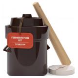 Fermentation Crock 1/2 Gallon - Sauerkraut Crock with Lid, Weights & Pounder - Ceramic Fermenting Crock Kit for Pickling Cabbage Kimchi Vegetables - 2 Liter Fermentation Jar - Stoneware Pickle Pot
